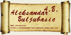 Aleksandar Buljubašić vizit kartica